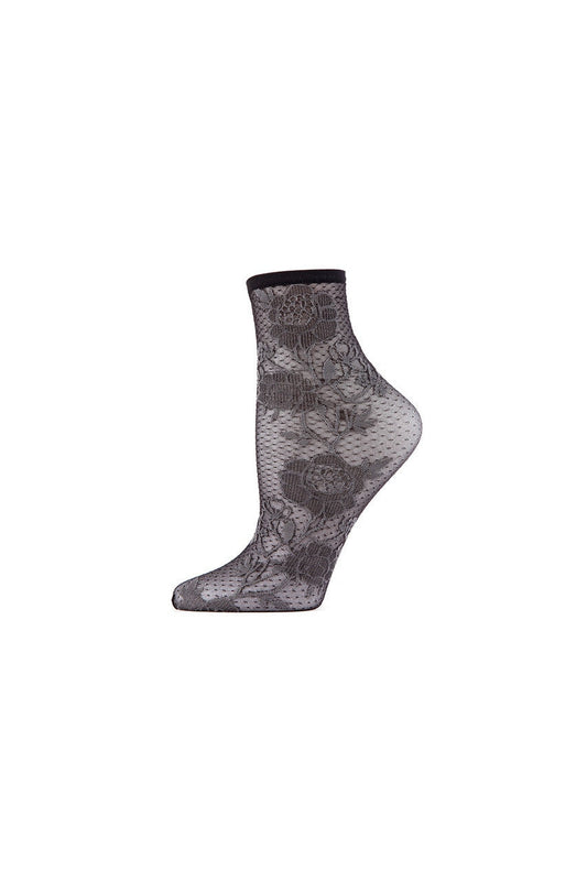 NATORI Buy Chantilly Sheer Shortie Socks in Black Online