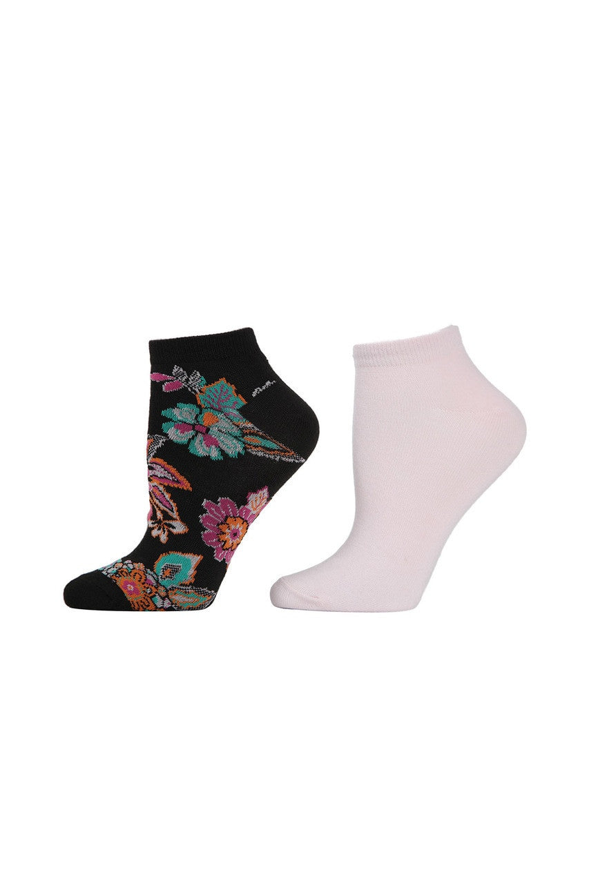 NATORI Buy Pop Floral Socks - 2 Pair Pack in Black Online