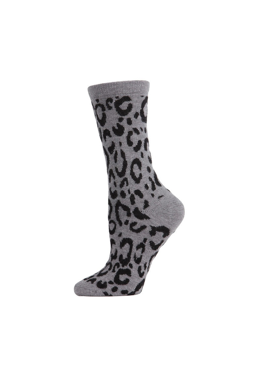NATORI Buy Animal Print Socks in Medium Gray Heather Online