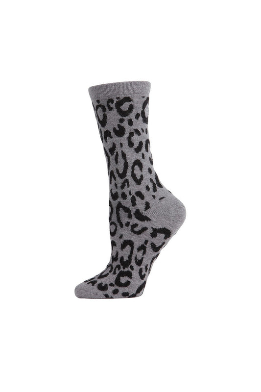 NATORI Buy Animal Print Socks in Medium Gray Heather Online