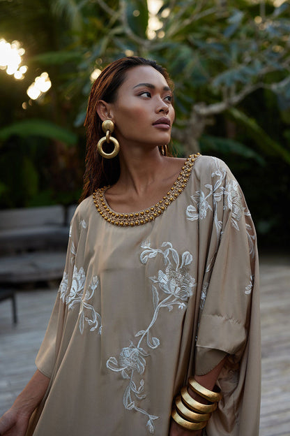 NATORI Buy Acacia Wood and Gold Plated Hoop Earrings in Antique Gold Online