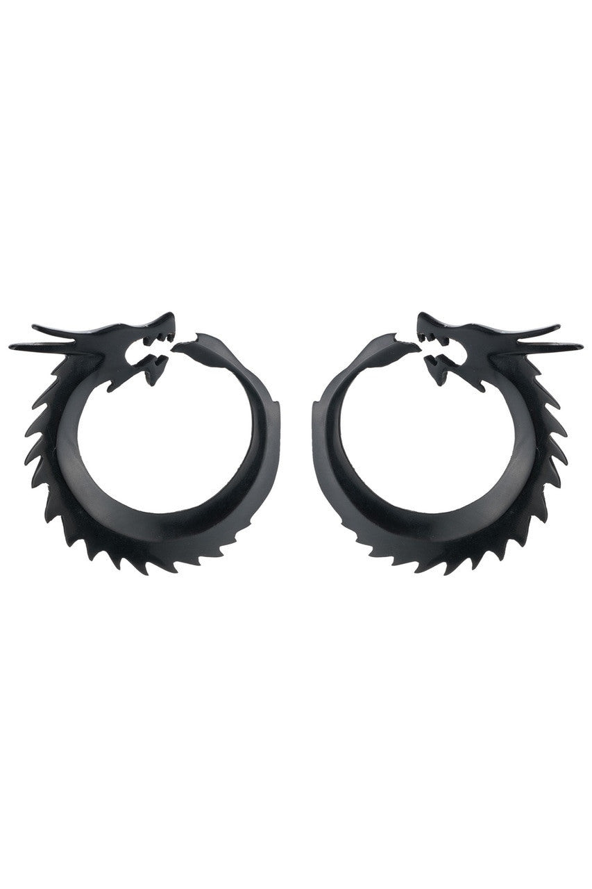 NATORI Buy Horn Dragon Clip Earrings in Ebony Online