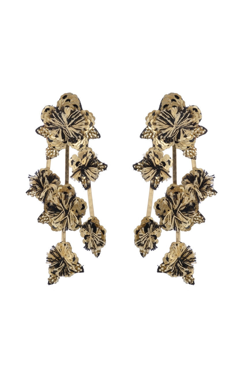 NATORI Buy Gold Plated Brass Floral Clip Earrings in Gold Online