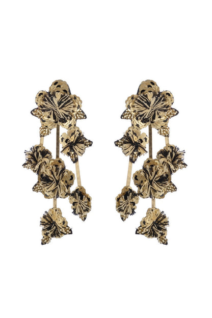 NATORI Buy Gold Plated Brass Floral Clip Earrings in Gold Online