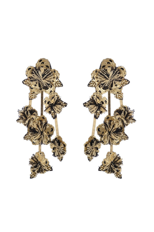 NATORI Buy Gold Plated Brass Floral Clip Earrings in Gold Online