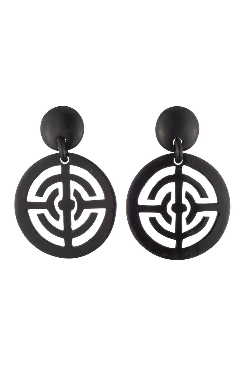 NATORI Buy Buffalo Horn Infinity Hoop Earrings in Black Online