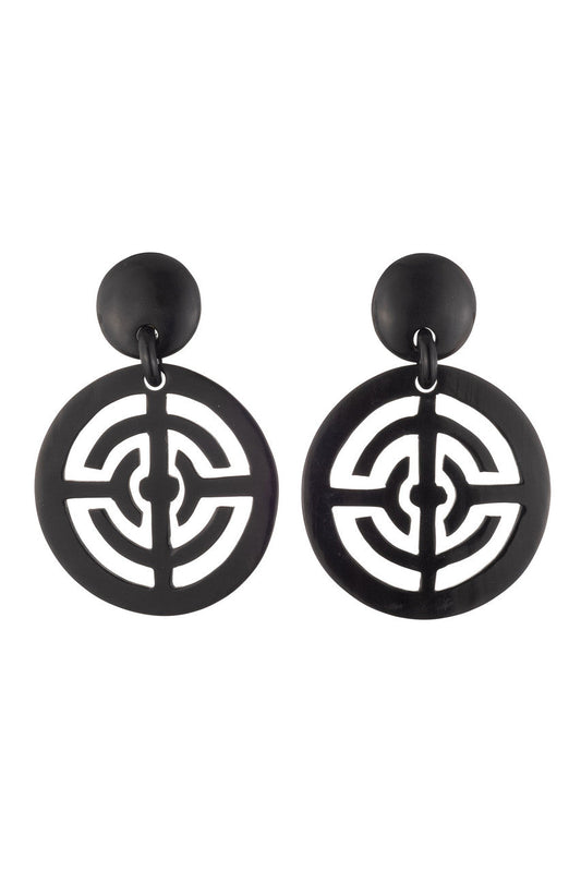 NATORI Buy Buffalo Horn Infinity Hoop Earrings in Black Online