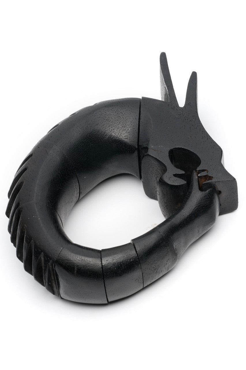 NATORI Buy Acacia Wood Spiked Dragon Bracelet in Ebony Online