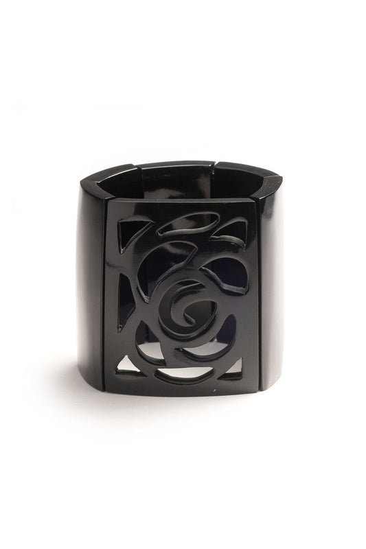 NATORI Buy Buffalo Horn Square Scroll Bangle in Black Online