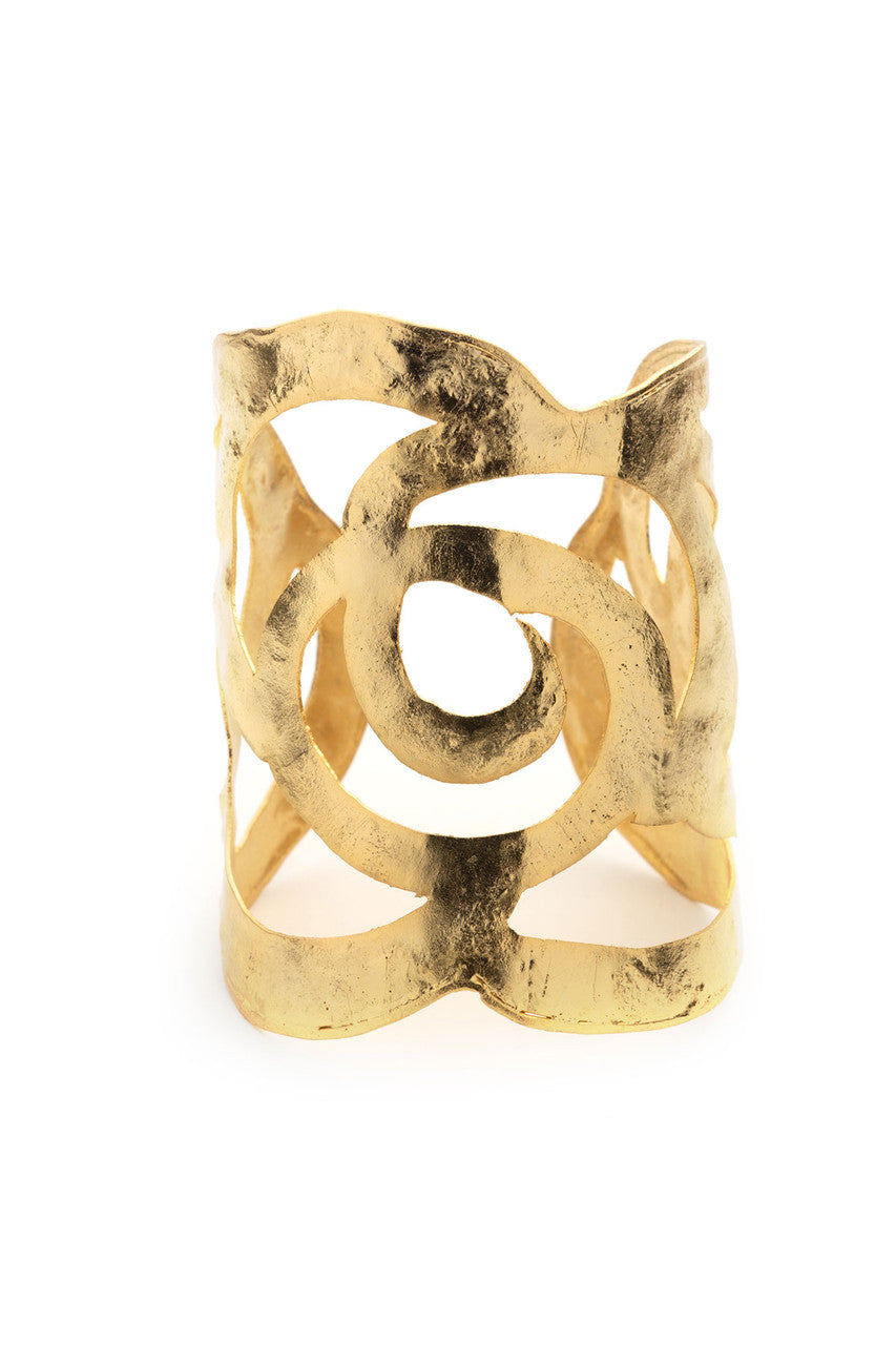 NATORI Buy Gold Plated Scroll Cuff in Gold Online