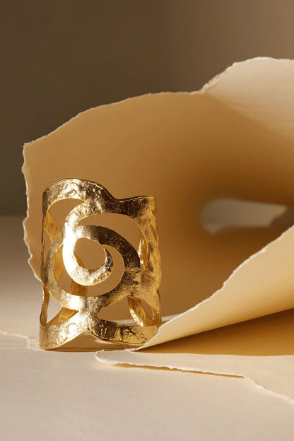 NATORI Buy Gold Plated Scroll Cuff in Gold Online
