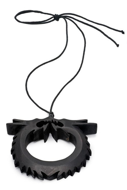 NATORI Buy Acacia Wood Double Dragon Necklace in Ebony Online