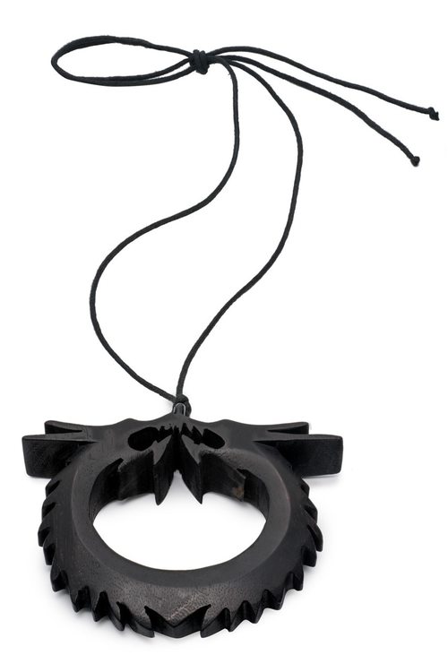 NATORI Buy Acacia Wood Double Dragon Necklace in Ebony Online