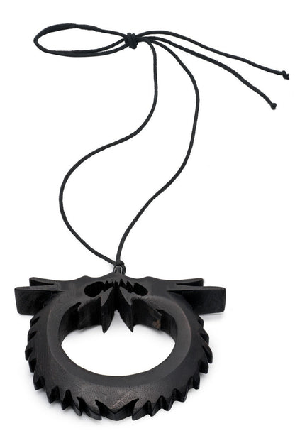 NATORI Buy Acacia Wood Double Dragon Necklace in Ebony Online