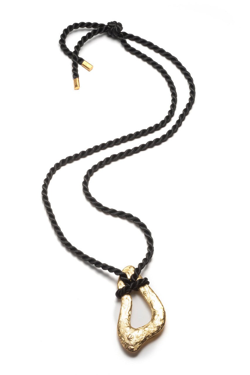 NATORI Buy Gold Plated Brass Pendant Rope Necklace in Antique Gold Online