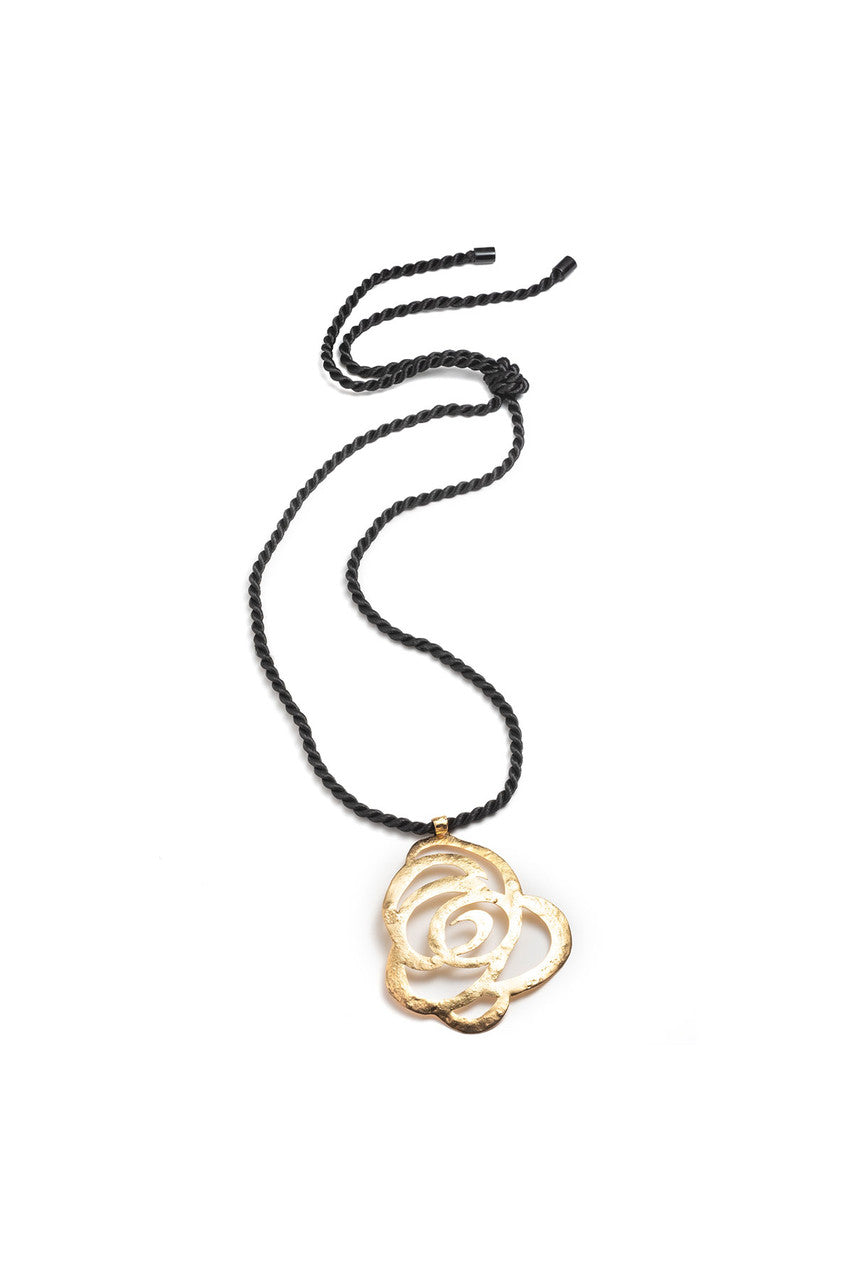 NATORI Buy Gold Plated Floral Scroll Necklace in Gold Online