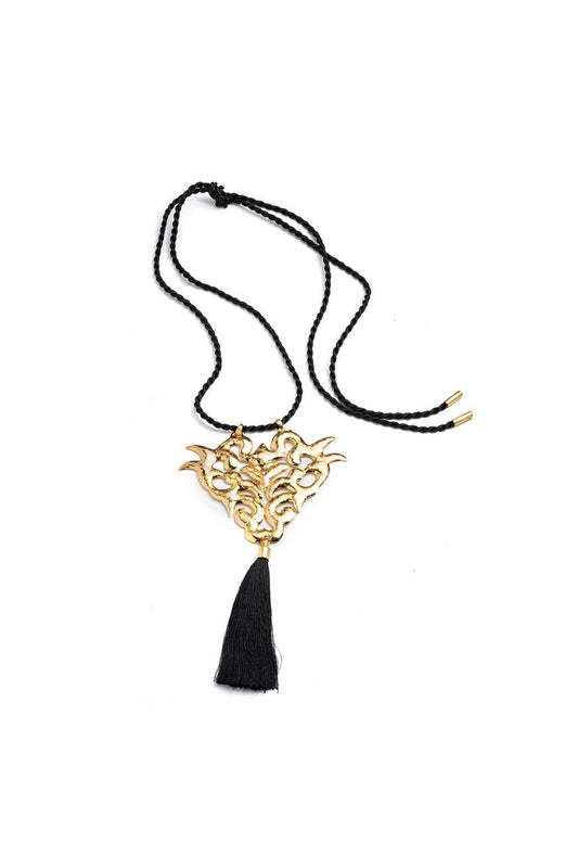 NATORI Buy Gold Plated Brass Scroll Pendant Necklace online
