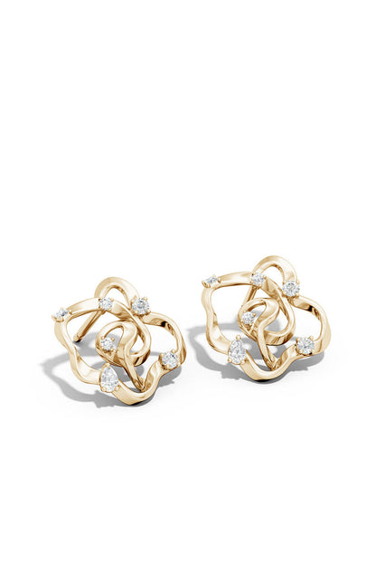 NATORI Buy Sakura 14k Scattered Diamond Stud Earrings in 14K Yellow Gold Online