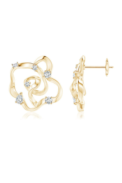NATORI Buy Sakura 14k Scattered Diamond Stud Earrings in 14K Yellow Gold Online