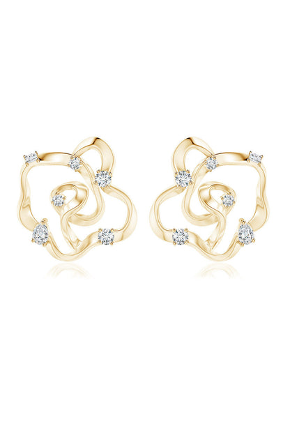 NATORI Buy Sakura 14k Scattered Diamond Stud Earrings in 14K Yellow Gold Online