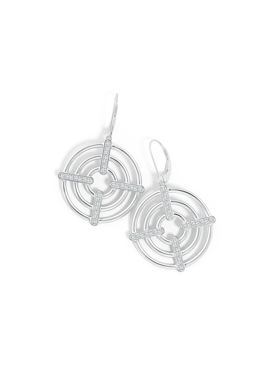 NATORI Buy Infinity Concentric Circle 14K Gold Earrings in 14K White Gold Online