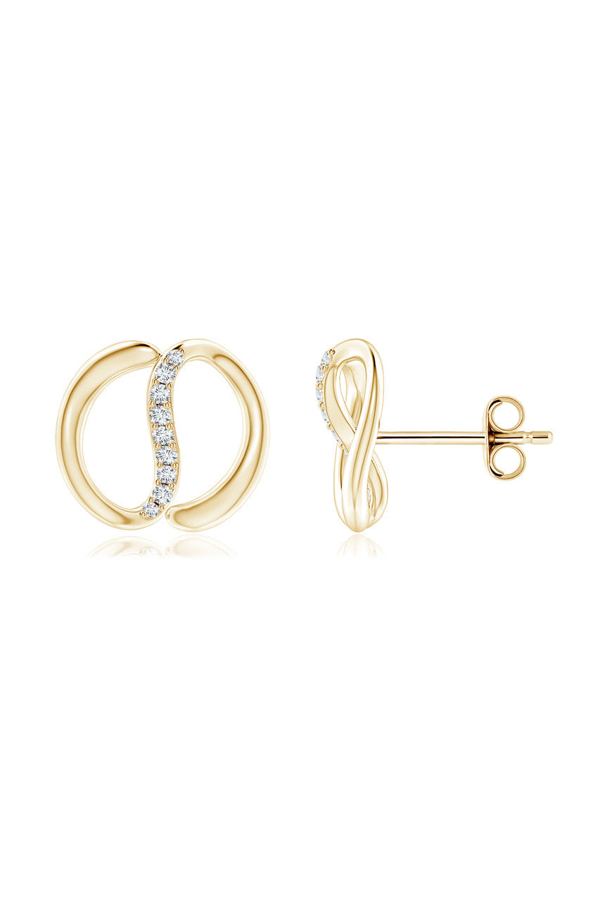 NATORI Buy Shangri-La Yin-Yang 14K Gold Diamond Stud Earrings in 14K Yellow Gold Online