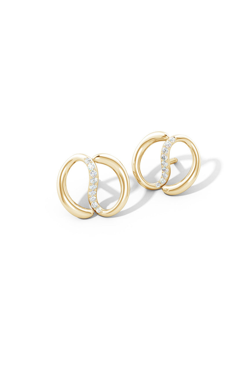 NATORI Buy Shangri-La Yin-Yang 14K Gold Diamond Stud Earrings in 14K Yellow Gold Online