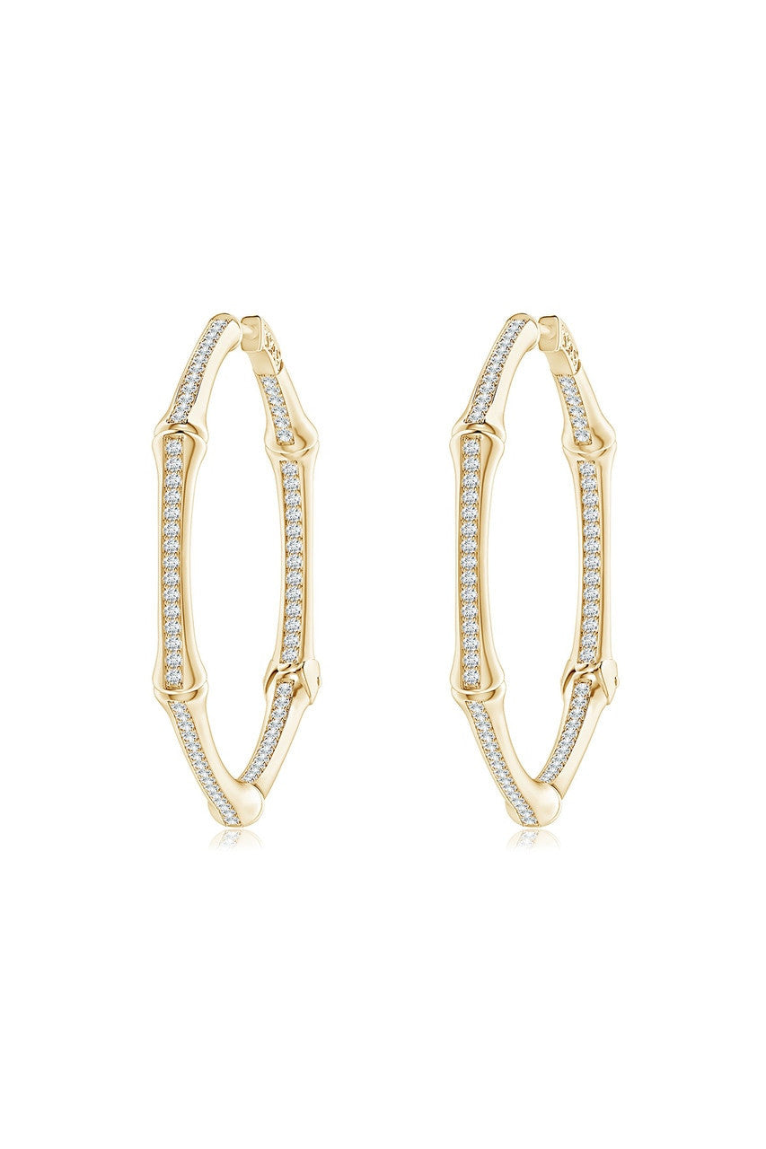 NATORI Buy Indochine 14k Small Pave Diamond Full Circle Hoops in 14K Yellow Gold Online