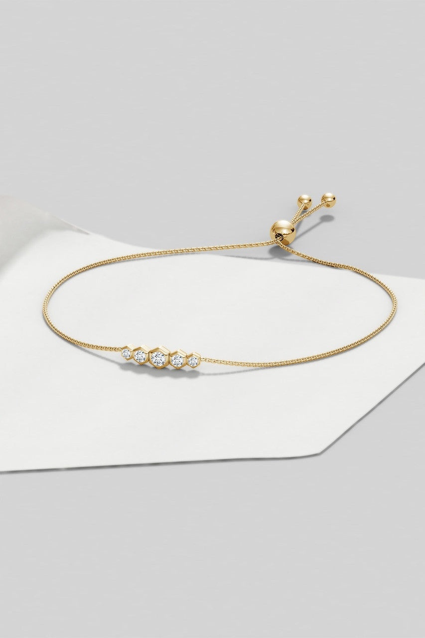 NATORI Buy Indochine 14k Tapering Hexagon Diamond Bar Bracelet in 14K Yellow Gold Online