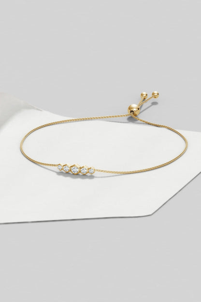 NATORI Buy Indochine 14k Tapering Hexagon Diamond Bar Bracelet in 14K Yellow Gold Online
