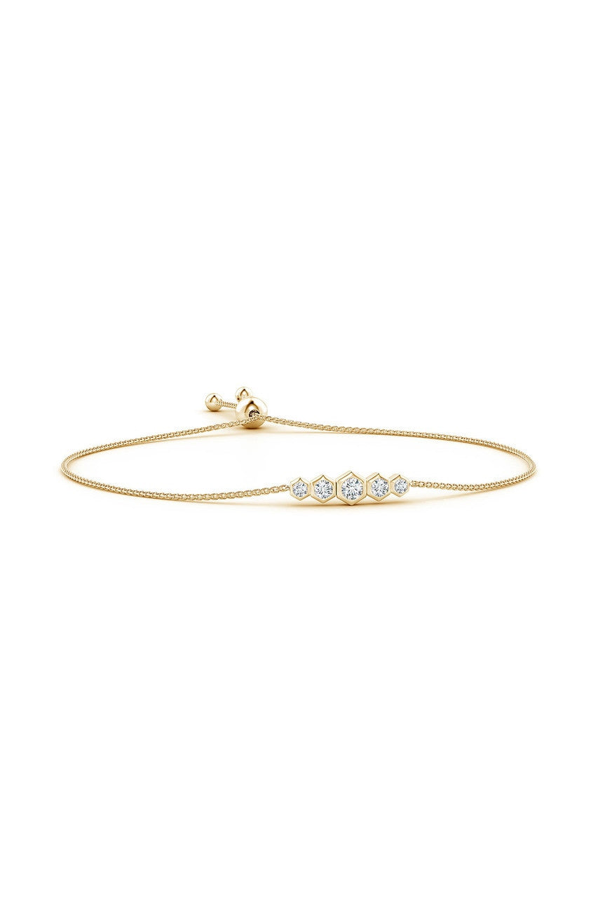 NATORI Buy Indochine 14k Tapering Hexagon Diamond Bar Bracelet in 14K Yellow Gold Online