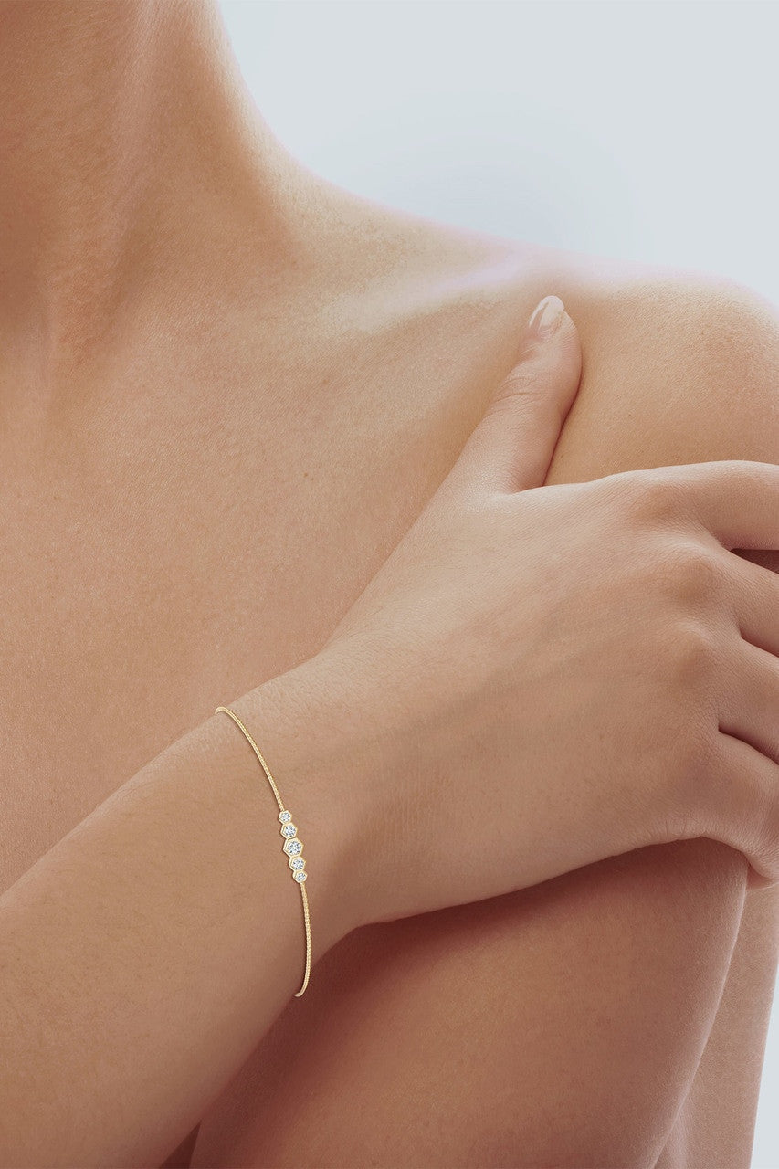 NATORI Buy Indochine 14k Tapering Hexagon Diamond Bar Bracelet in 14K Yellow Gold Online