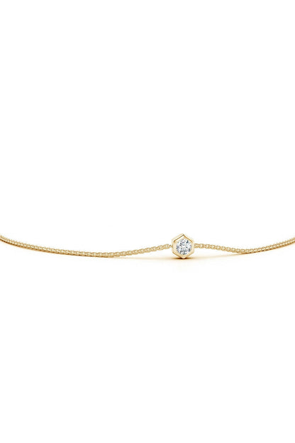 NATORI Buy Indochine 14k Hexagon Frame Diamond Solitaire Bolo Bracelet in 14K Yellow Gold Online