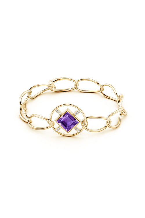 NATORI Buy Infinity Concentric Circle 14K Gold and Amethyst Bracelet in 14K Yellow Gold Online