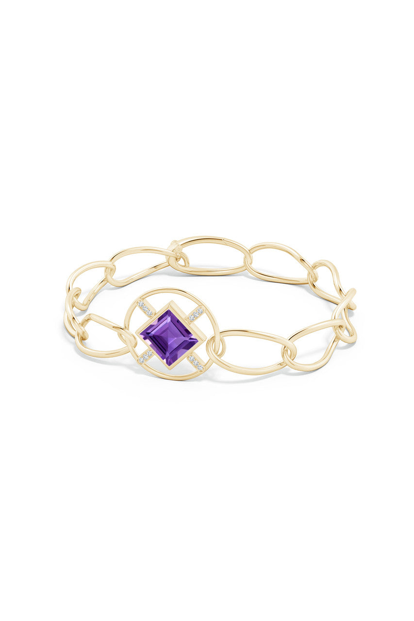 NATORI Buy Infinity Concentric Circle 14K Gold and Amethyst Bracelet in 14K Yellow Gold Online