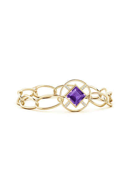 NATORI Buy Infinity Concentric Circle 14K Gold and Amethyst Bracelet in 14K Yellow Gold Online