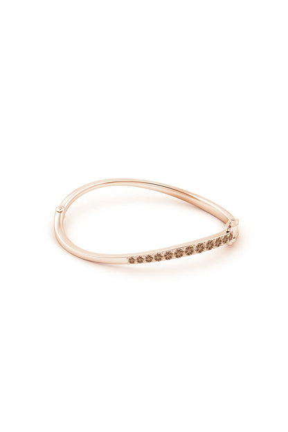 NATORI Buy Shangri-La Brushstroke 14K Gold and Coffee Diamond Half Bracelet in 14K Rose Gold Online