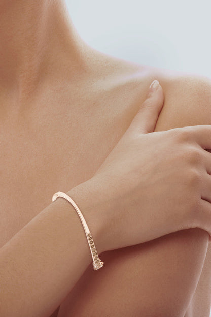 NATORI Buy Shangri-La Brushstroke 14K Gold and Coffee Diamond Half Bracelet in 14K Rose Gold Online