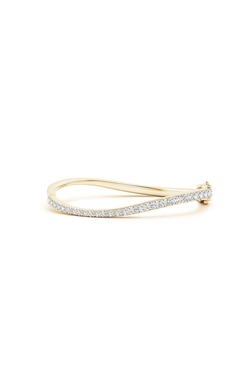 NATORI Buy Shangri-La Brushstroke 14K Gold and Diamond Full Bracelet in 14K Yellow Gold Online