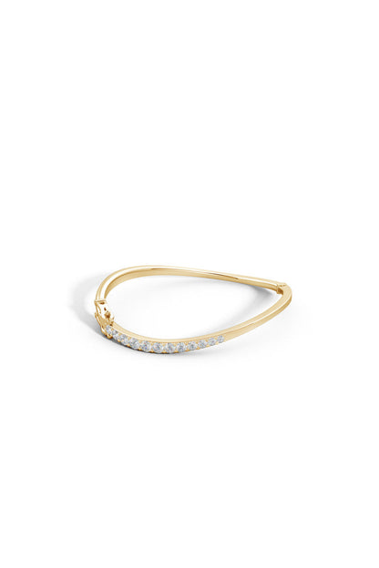 NATORI Buy Shangri-La Brushstroke 14K Gold and Diamond Half Bracelet in 14K Yellow Gold Online