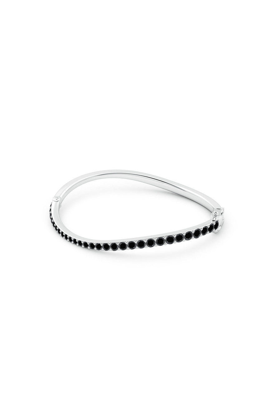 NATORI Buy Shangri-La Brushstroke 14K Gold and Black Diamond Full Bracelet in 14K White Gold Online