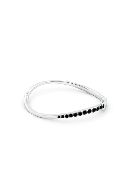 NATORI Buy Shangri-La Brushstroke 14K Gold and Black Diamond Half Bracelet in 14K White Gold Online