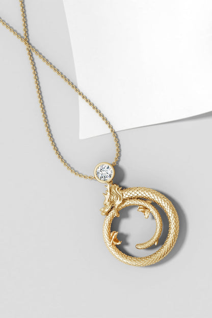 NATORI Buy Dragon 14k Yellow Gold Slider Pendant With Diamond in Yellow Gold Online