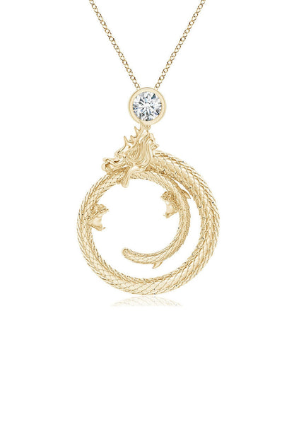NATORI Buy Dragon 14k Yellow Gold Slider Pendant With Diamond in Yellow Gold Online