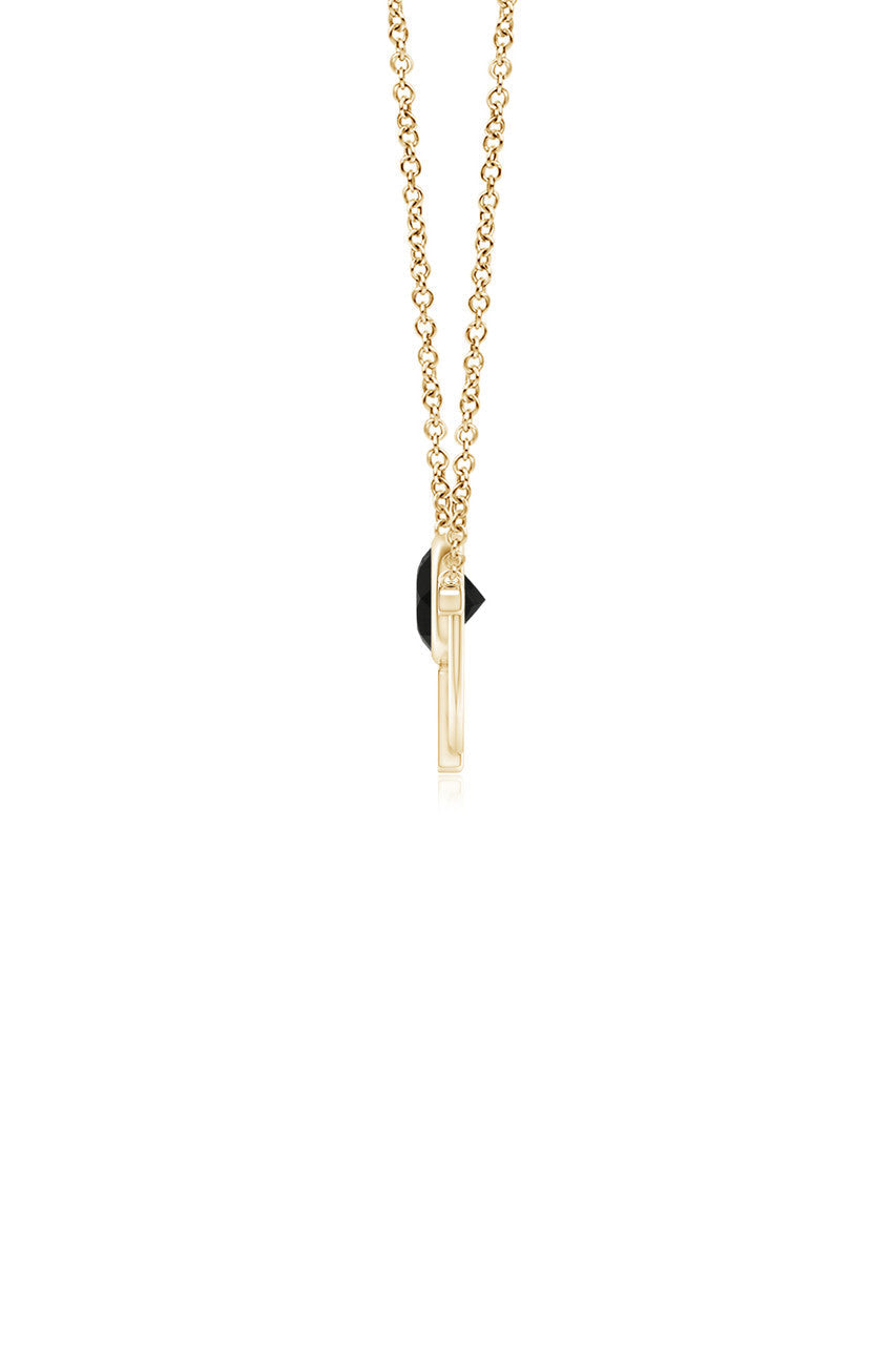 NATORI Buy Infinity Half Concentric Circle 14K Gold and Black Onyx Pendant Necklace in 14K Yellow Gold Online