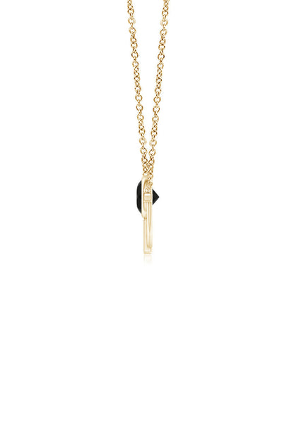 NATORI Buy Infinity Half Concentric Circle 14K Gold and Black Onyx Pendant Necklace in 14K Yellow Gold Online