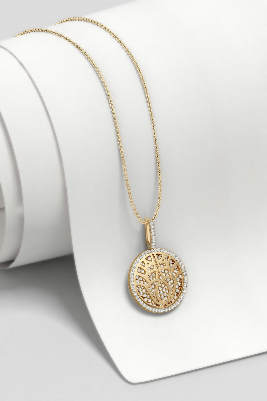 NATORI Buy Kamon 14k Overlapping Diamond Pendant Necklace in 14K Yellow Gold Online