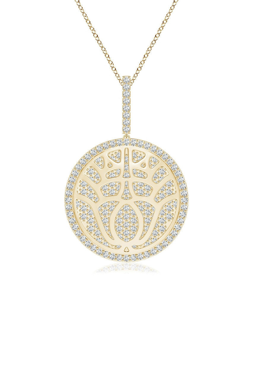 NATORI Buy Kamon 14k Overlapping Diamond Pendant Necklace in 14K Yellow Gold Online