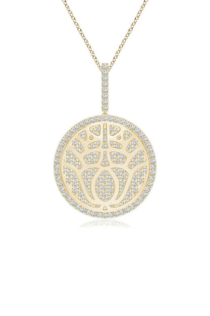 NATORI Buy Kamon 14k Overlapping Diamond Pendant Necklace in 14K Yellow Gold Online