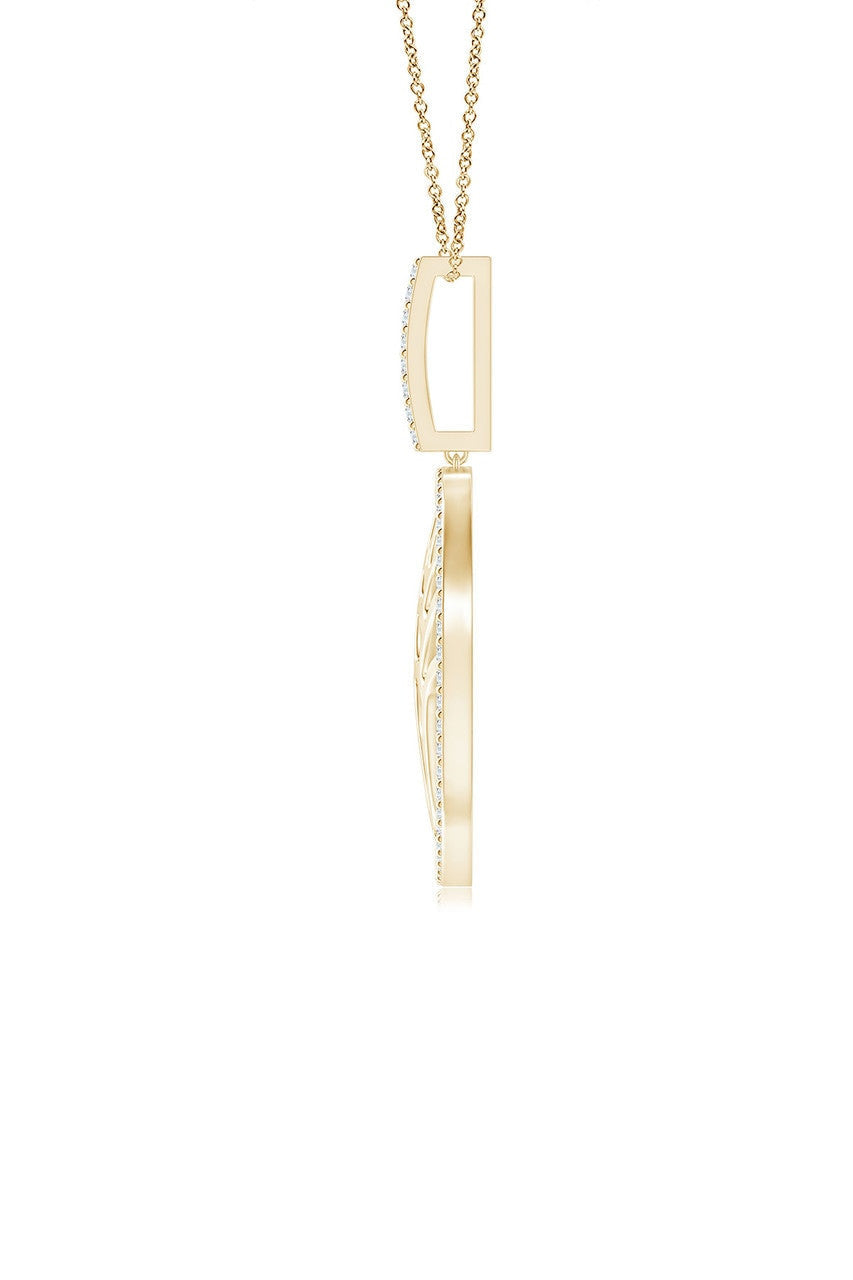 NATORI Buy Kamon 14k Overlapping Diamond Pendant Necklace in 14K Yellow Gold Online